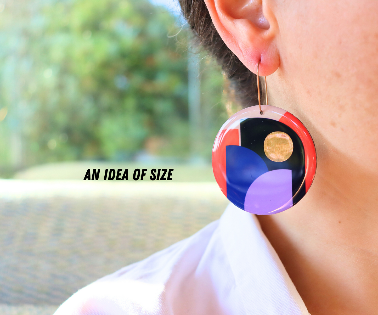 CLEO NO.3 in pink, red, blue, plum, yellow, gold / bold upcycled earrings made in Ireland