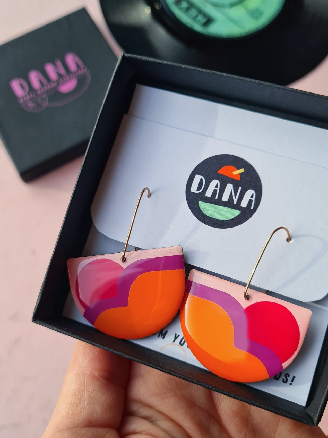 SUZY NO.1 in orange, purple & pink / graphic contemporary upcycled design