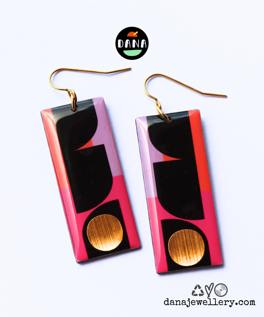 THE RECTANGLES in fuchsia, lilac, orange and a pop of gold