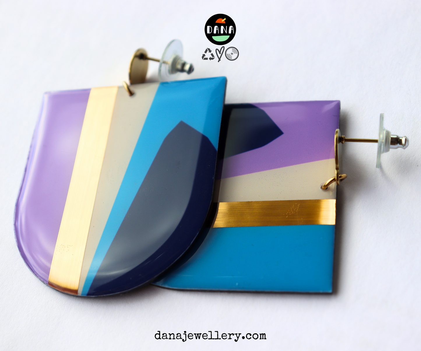 NIKKI NO.3 / contemporary upcycled vinyl record earrings