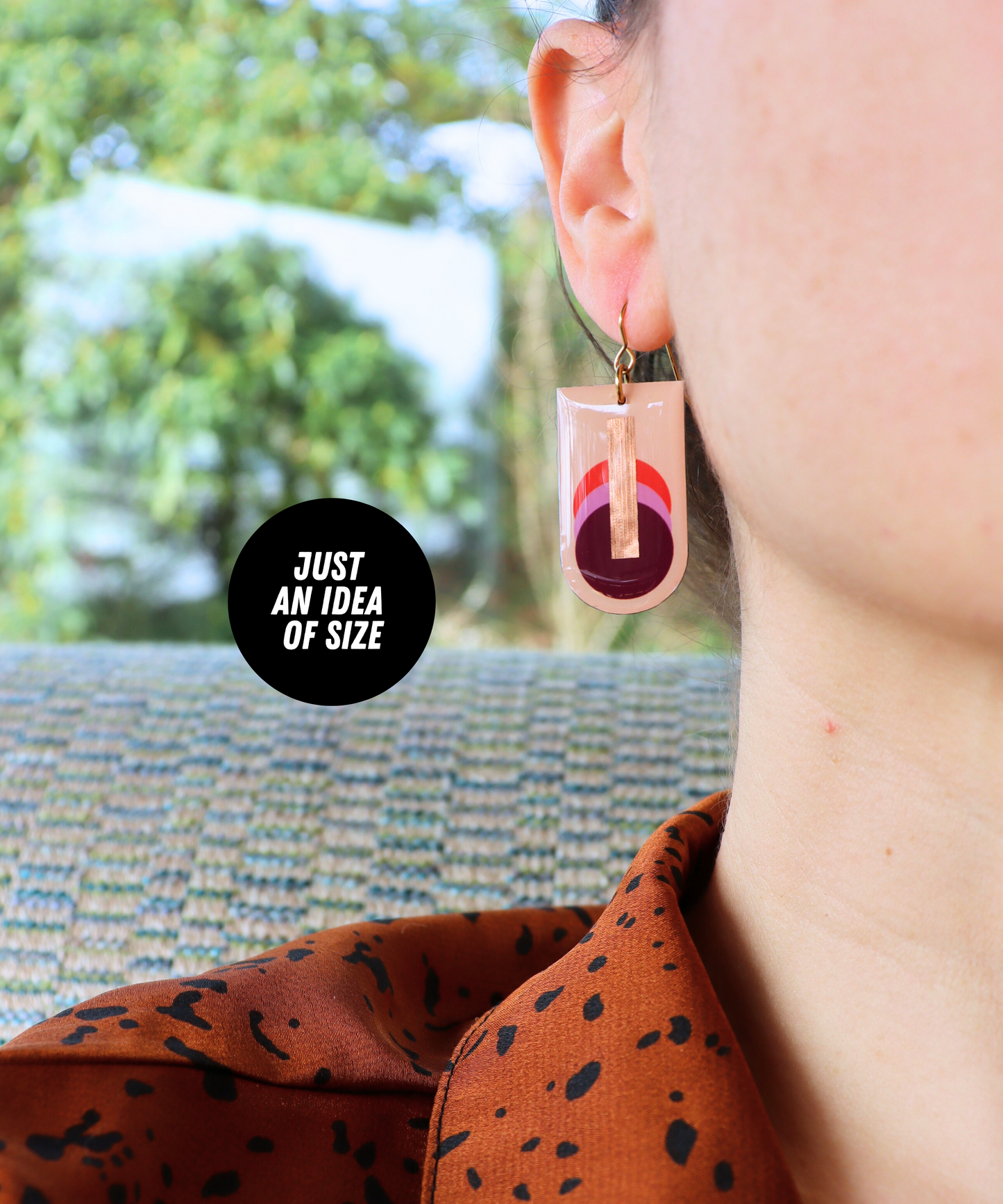 NINA in apple green, turquoise, copper / mid-century modern vibe