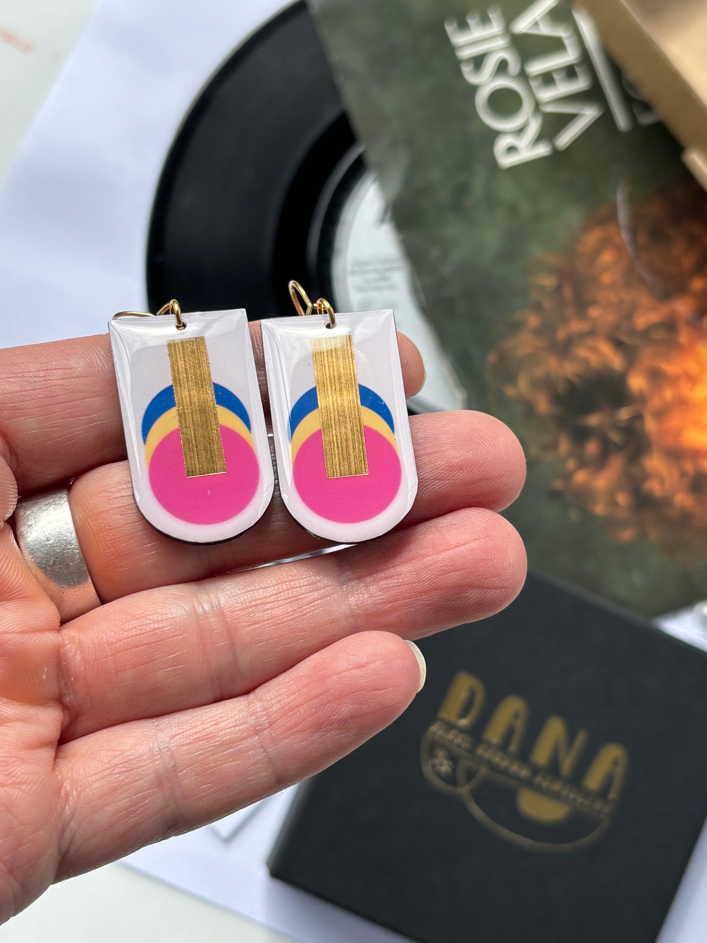 60% OFF Graphic earrings made in Ireland from recycled vinyl record