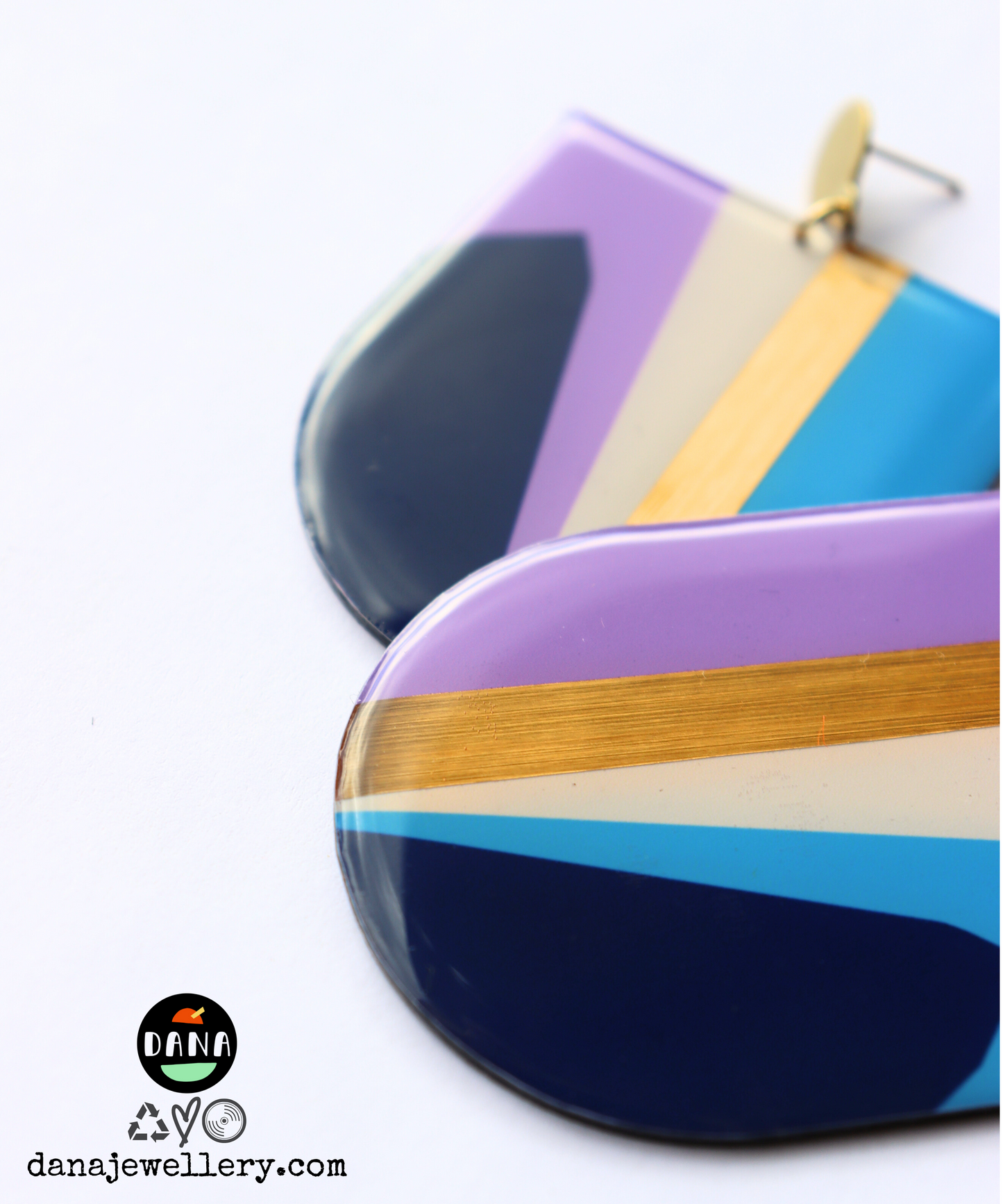 NIKKI NO.3 / contemporary upcycled vinyl record earrings
