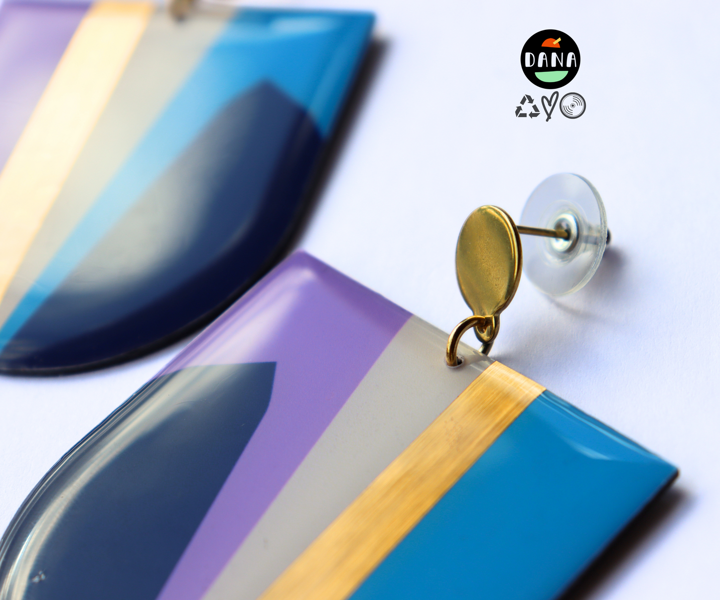 NIKKI NO.3 / contemporary upcycled vinyl record earrings