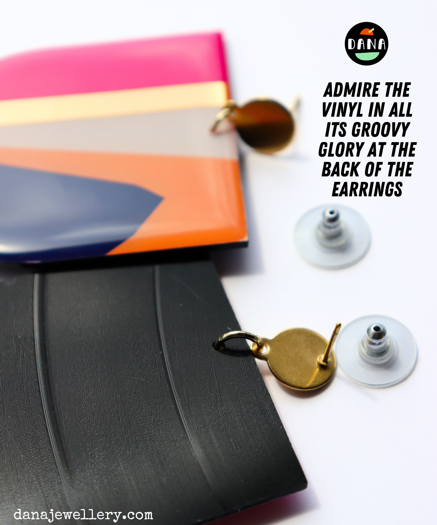 NIKKI NO.3 / contemporary upcycled vinyl record earrings