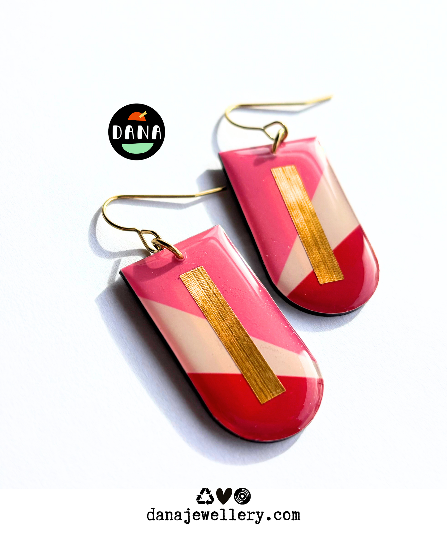 NINA in red, pink, gold / mid-century modern vibe