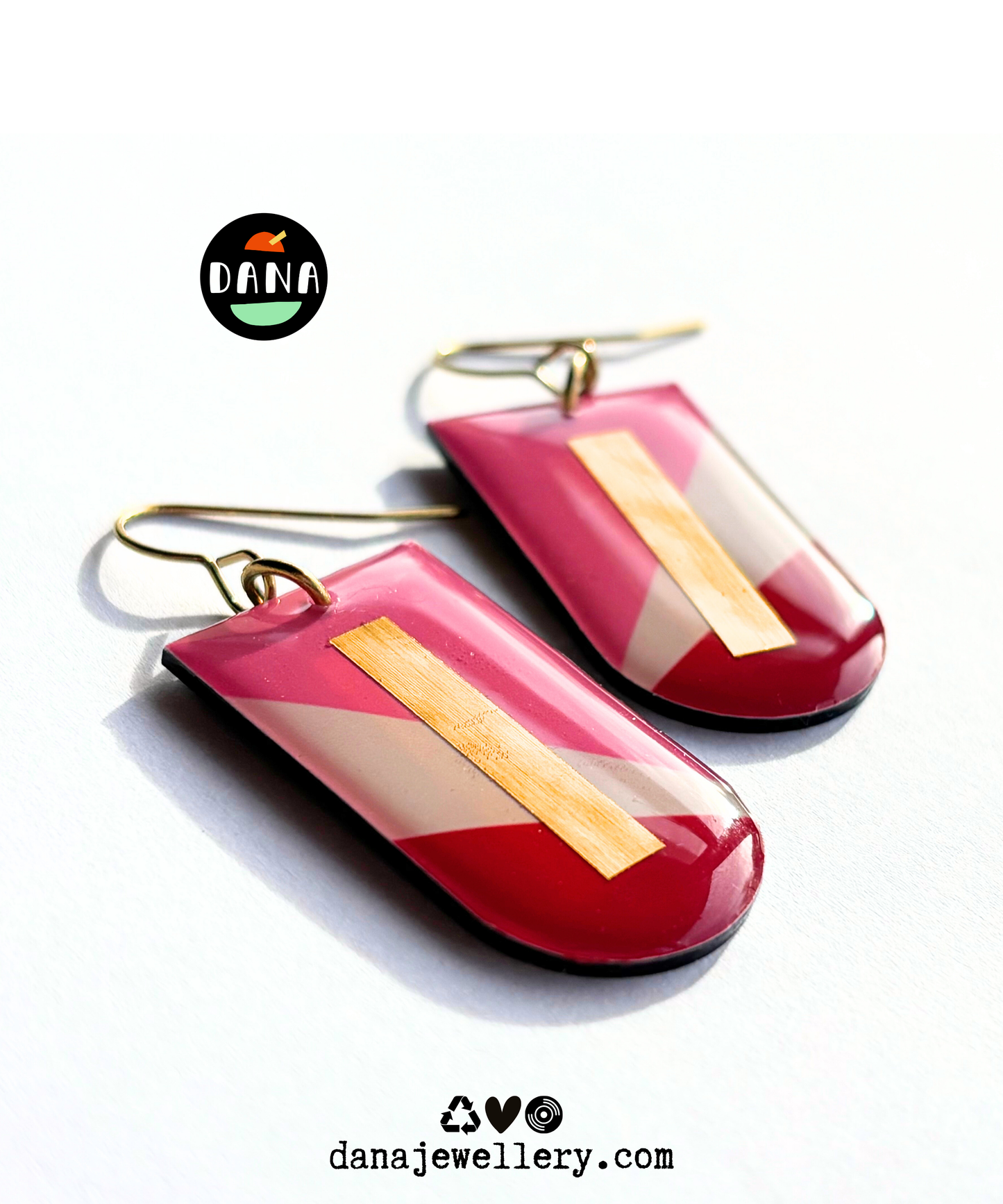 NINA in red, pink, gold / mid-century modern vibe
