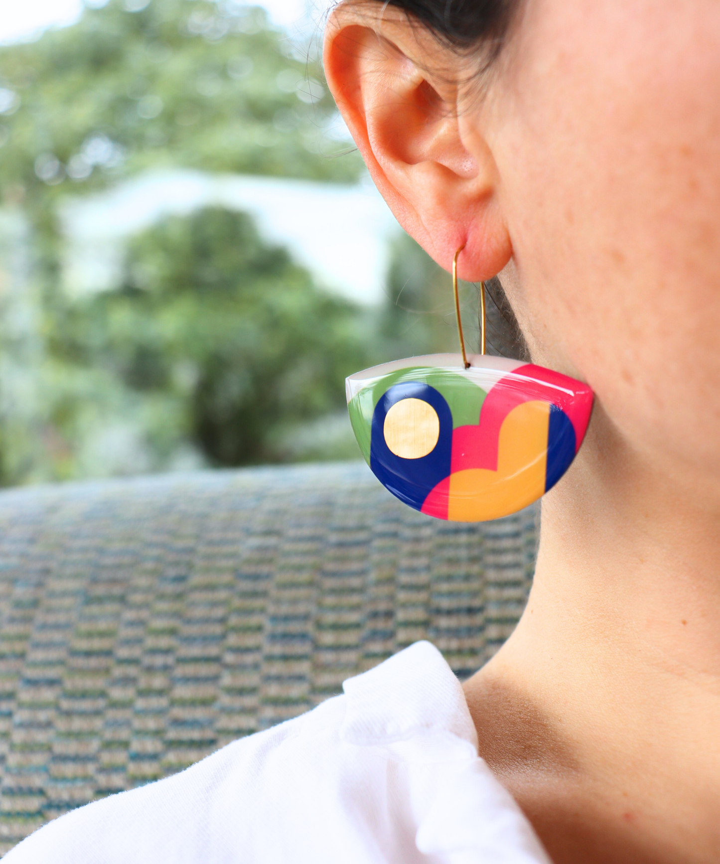 LOLA NO.2 in warm tones of orange, pink, plum and a gold pop