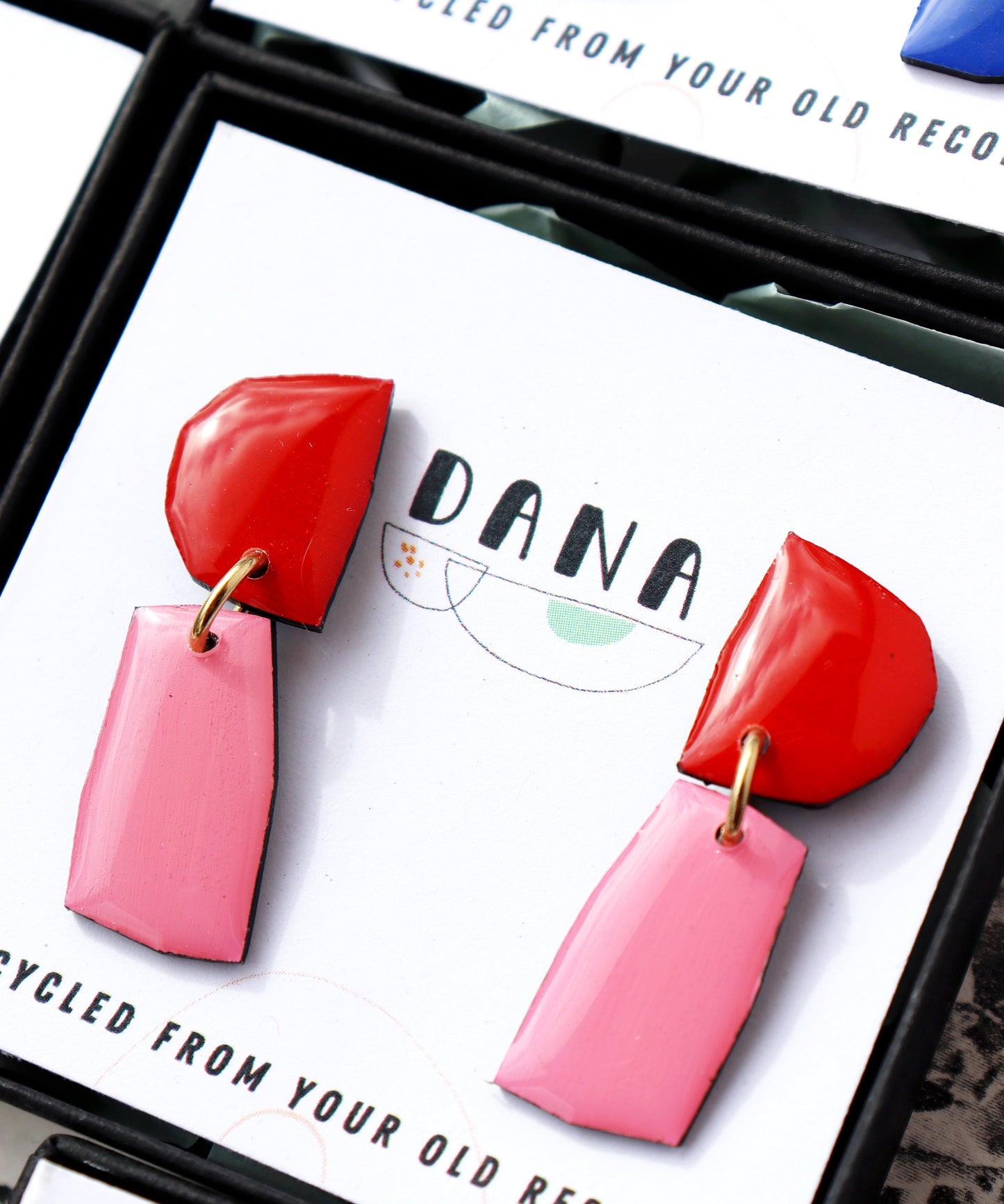 MINNIE NO.1 in pink & red / recycled Irish jewellery