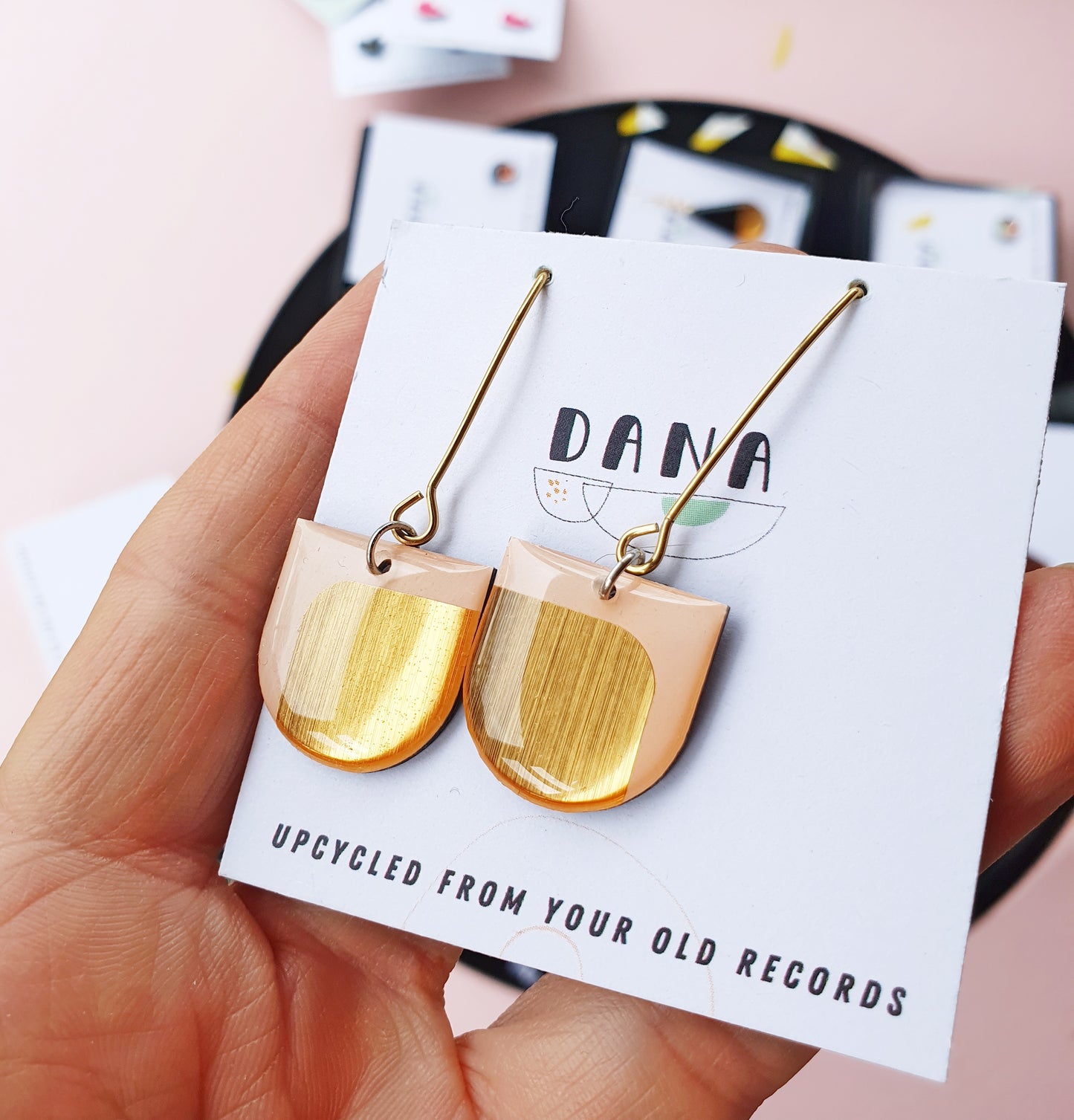 30% OFF / DEE in light pink and gold / made in ireland