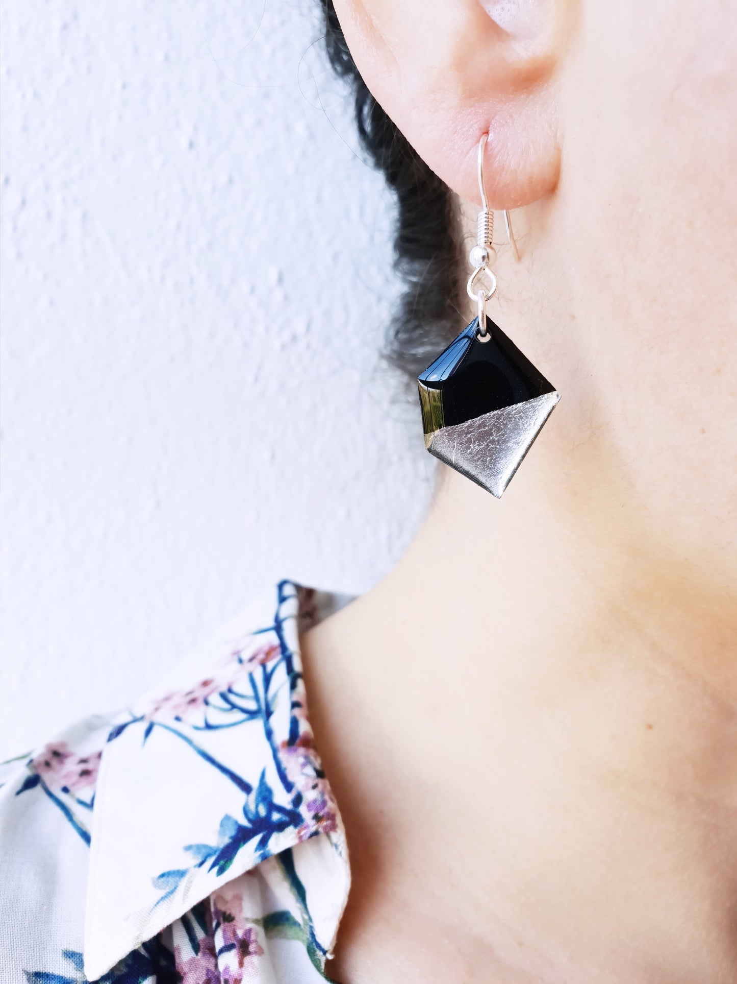 30% OFF The NUGGETS / 2x silver left / upcycled vinyl record earrings