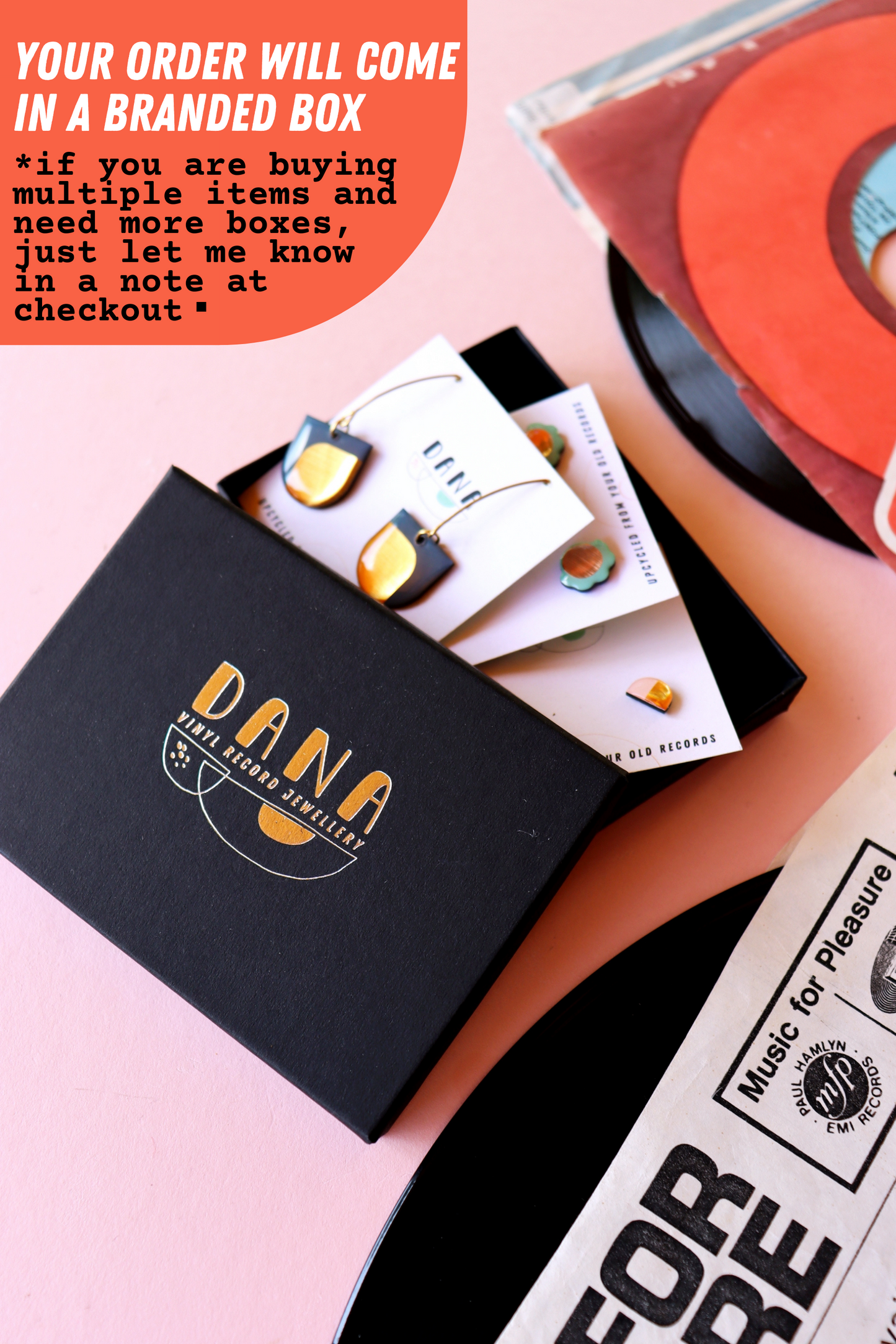30% OFF last pair / PACMAN in pastel yellow, hot pink and neon orange / upcycled from your old records