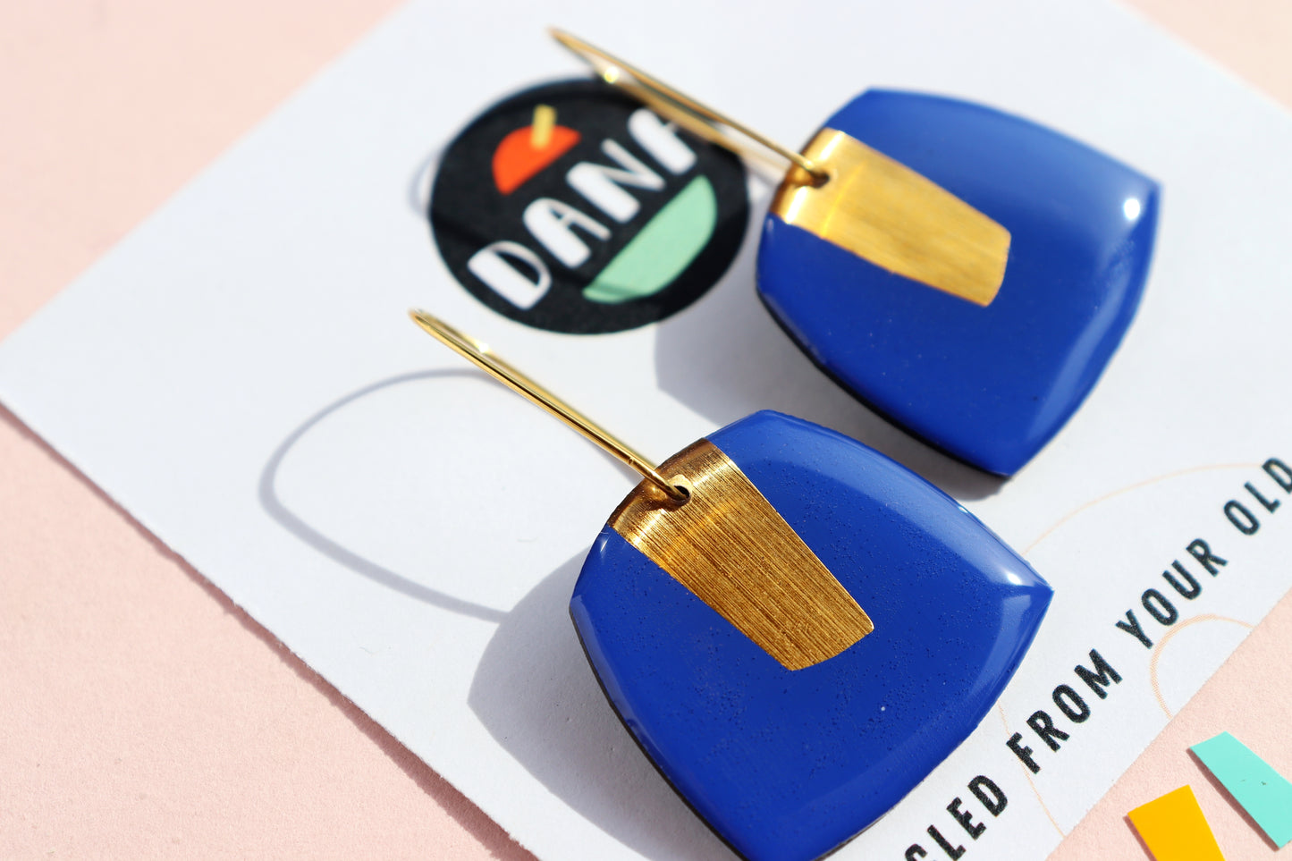 40% OFF BETTY no.2 in royal blue & gold / unique upcycled Irish design