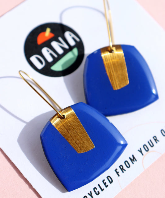 40% OFF BETTY no.2 in royal blue & gold / unique upcycled Irish design