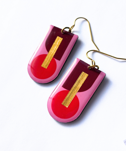 BESS | mid century modern inspired colourful geo earrings | pick your favourite