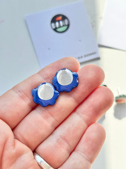 50% OFF large FROUFROU studs in royal blue and silver