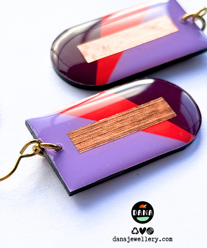 NINA in lilac, deep orange, plum, and copper