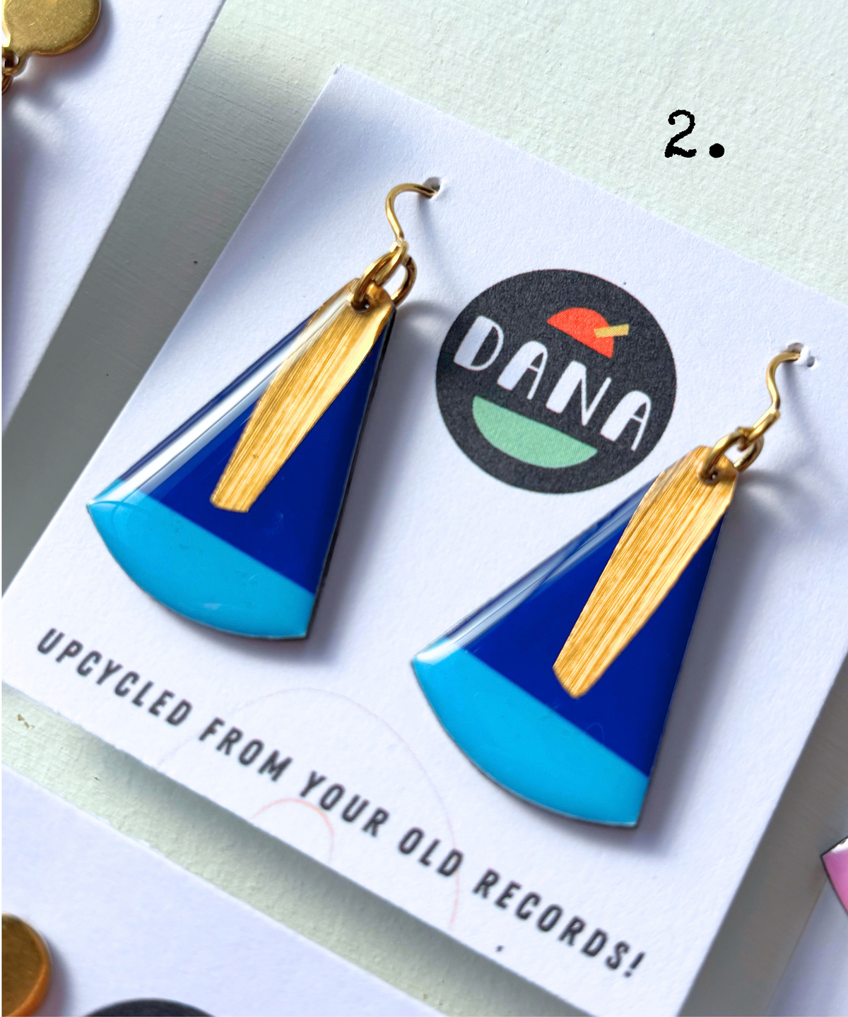NARI | minimal upcycled chic with a touch of metallic | on standard open hooks OR disc posts