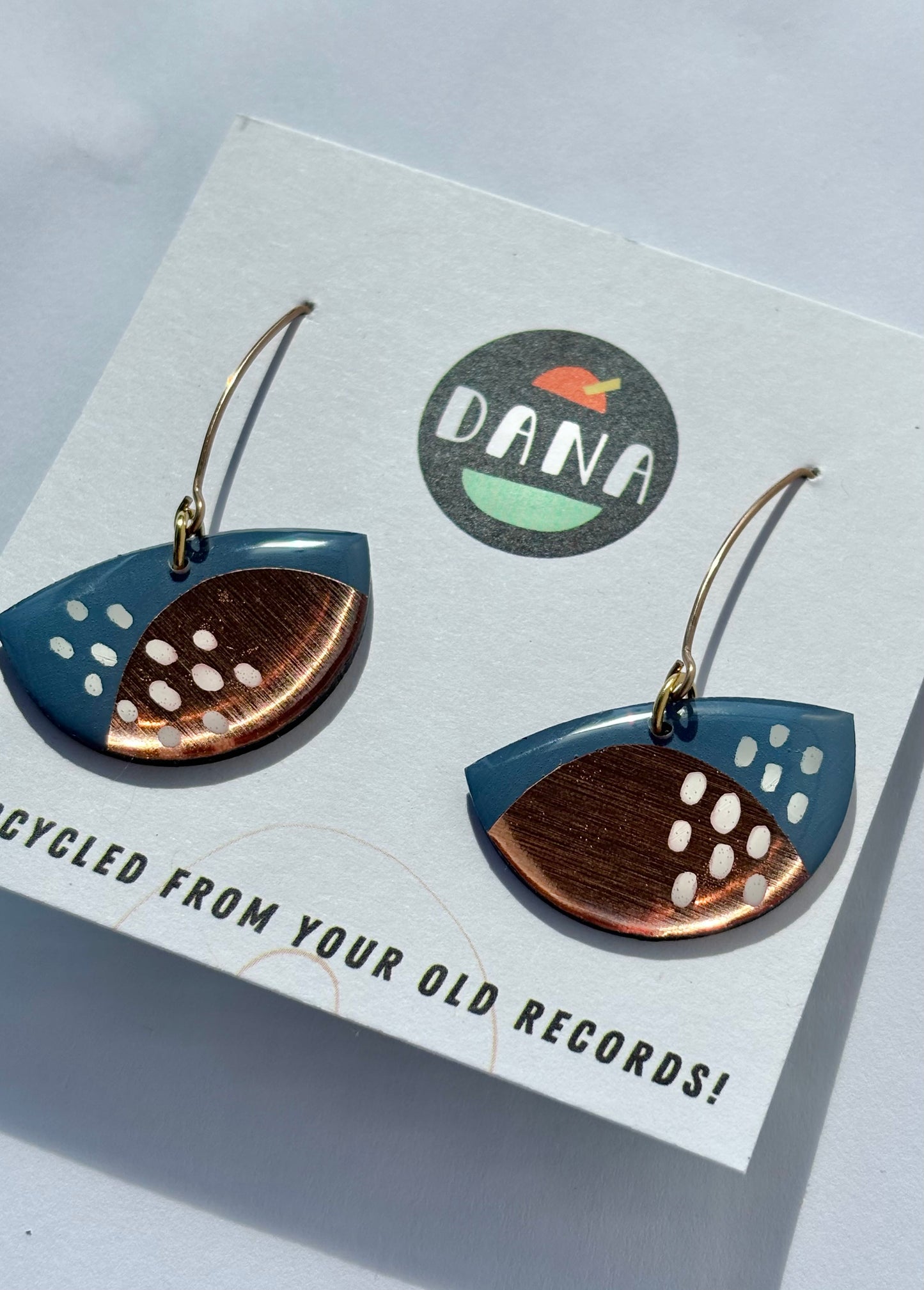 30% OFF boats in blue grey with copper and white details  / contemporary jewellery design