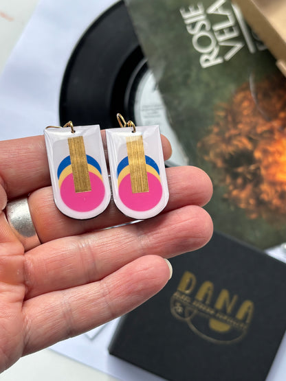 60% OFF Graphic earrings made in Ireland from recycled vinyl record