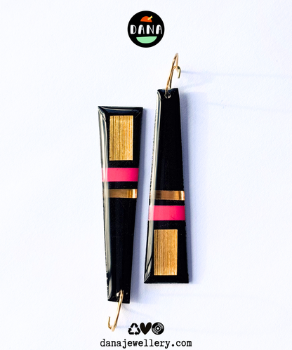 LIZZY stylish geometric in black, fuchsia, and gold