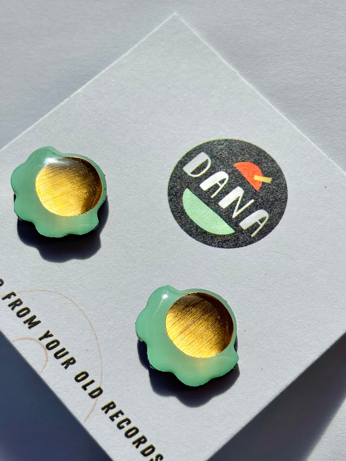 40% OFF large FROUFROU studs in mint green and gold