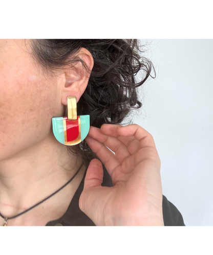 ROSA in mint green, red, lush gold