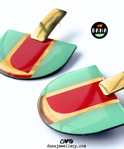 ROSA in mint green, red, lush gold