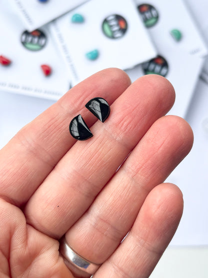 50% OFF half moon studs / 8 colours / limited availability