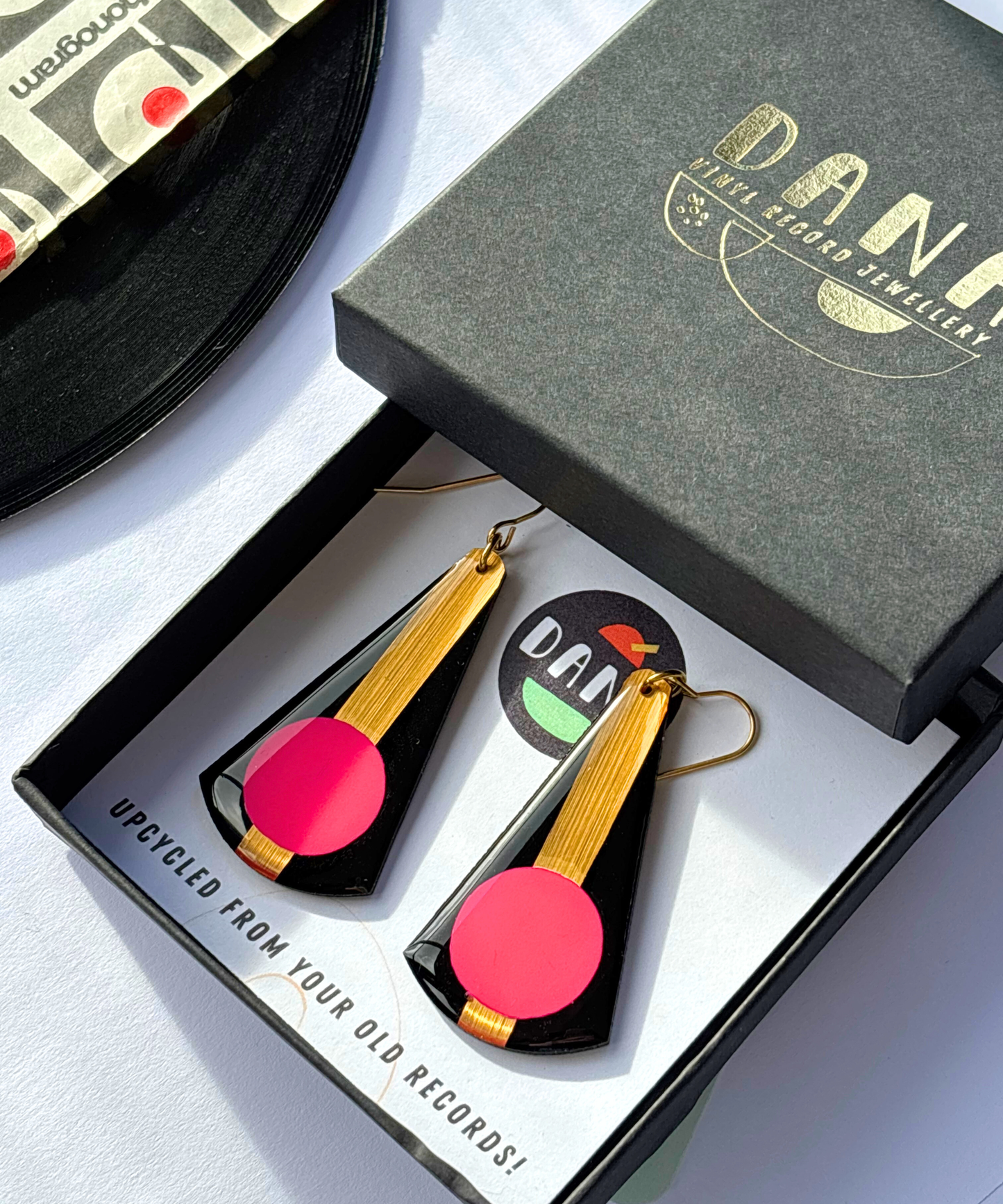 ANDY in black, fuchsia, and gold | contemporary Irish jewellery