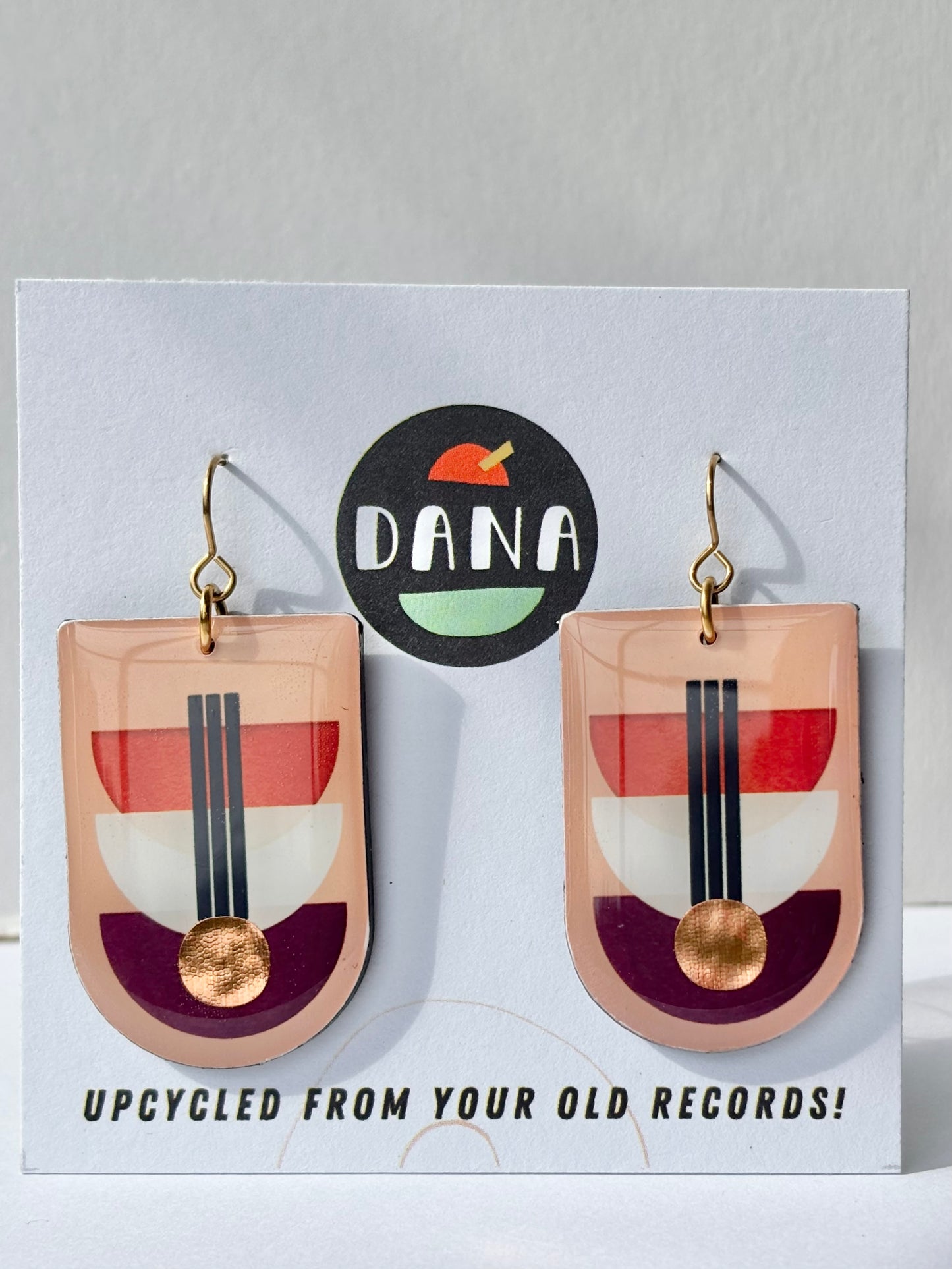 30% OFF samples one of a kind earrings in plum, white, orange, with a warm pop of copper