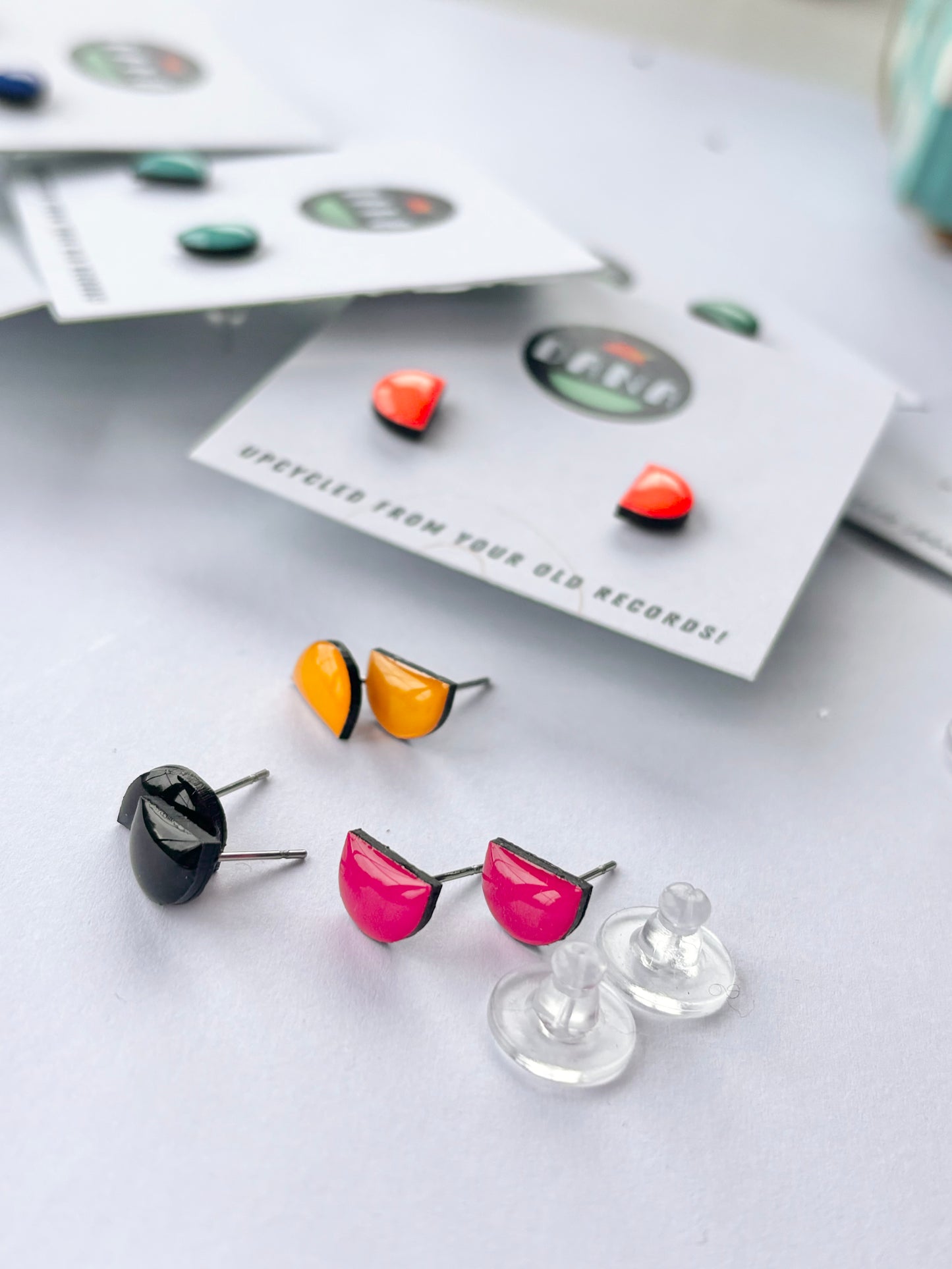 50% OFF half moon studs / 8 colours / limited availability
