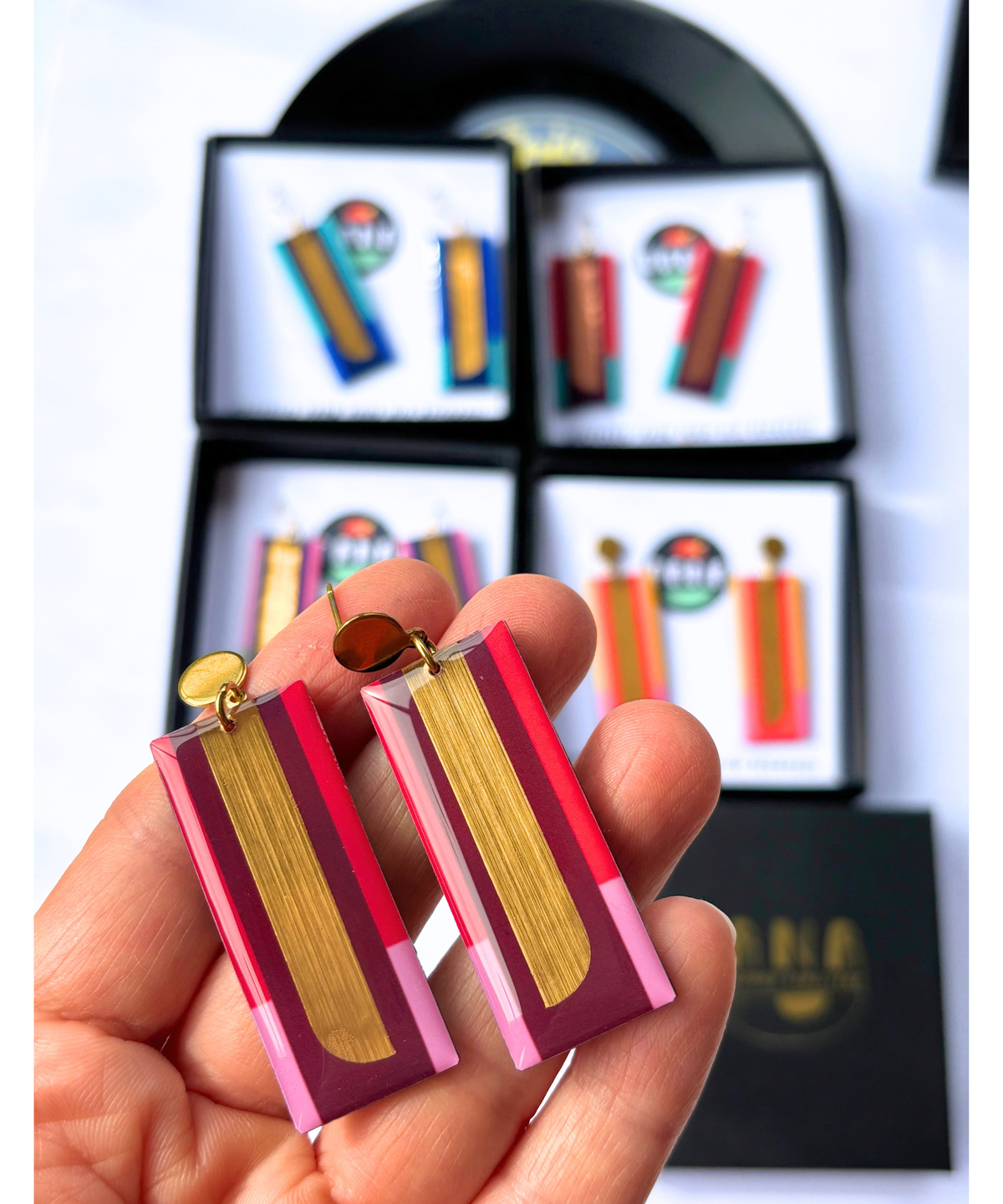 LORA | long and elegant yet funky earrings on hooks OR posts | pick your favourite