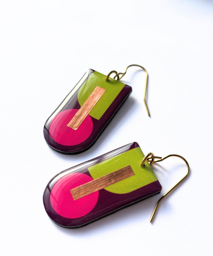 BESS | mid century modern inspired colourful geo earrings | pick your favourite