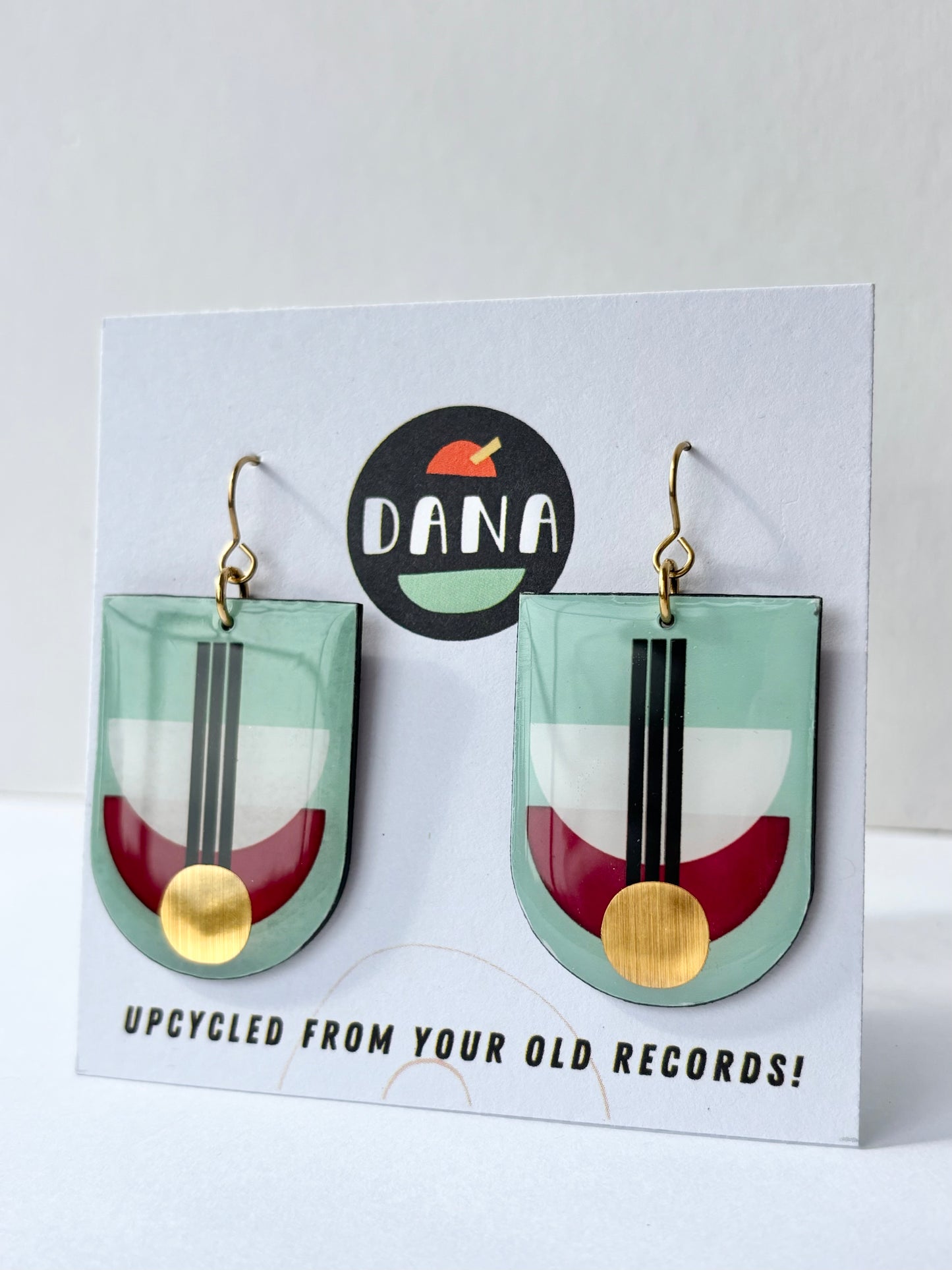30% OFF samples one of a kind earrings in plum, white, light mint green, with a lush pop of gold