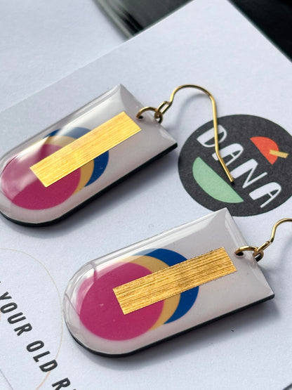 60% OFF Graphic earrings made in Ireland from recycled vinyl record