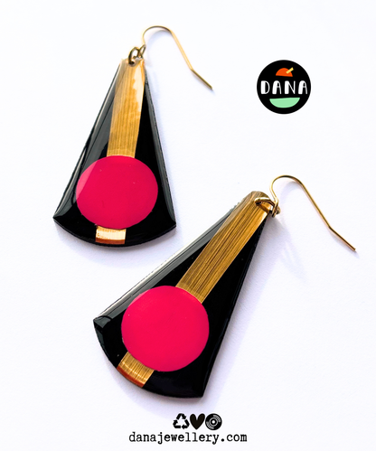 ANDY in black, fuchsia, and gold | contemporary Irish jewellery