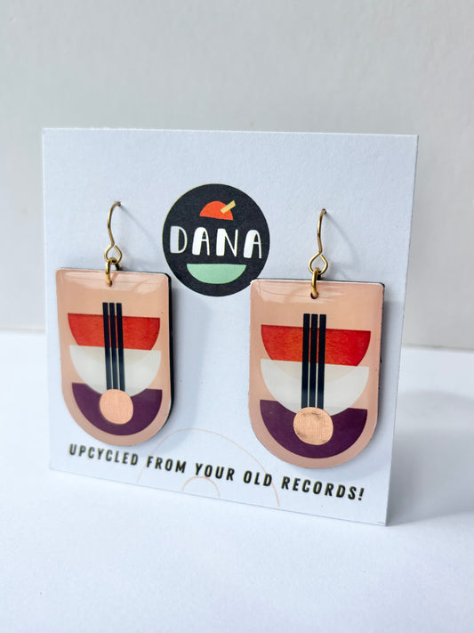 30% OFF samples one of a kind earrings in plum, white, orange, with a warm pop of copper