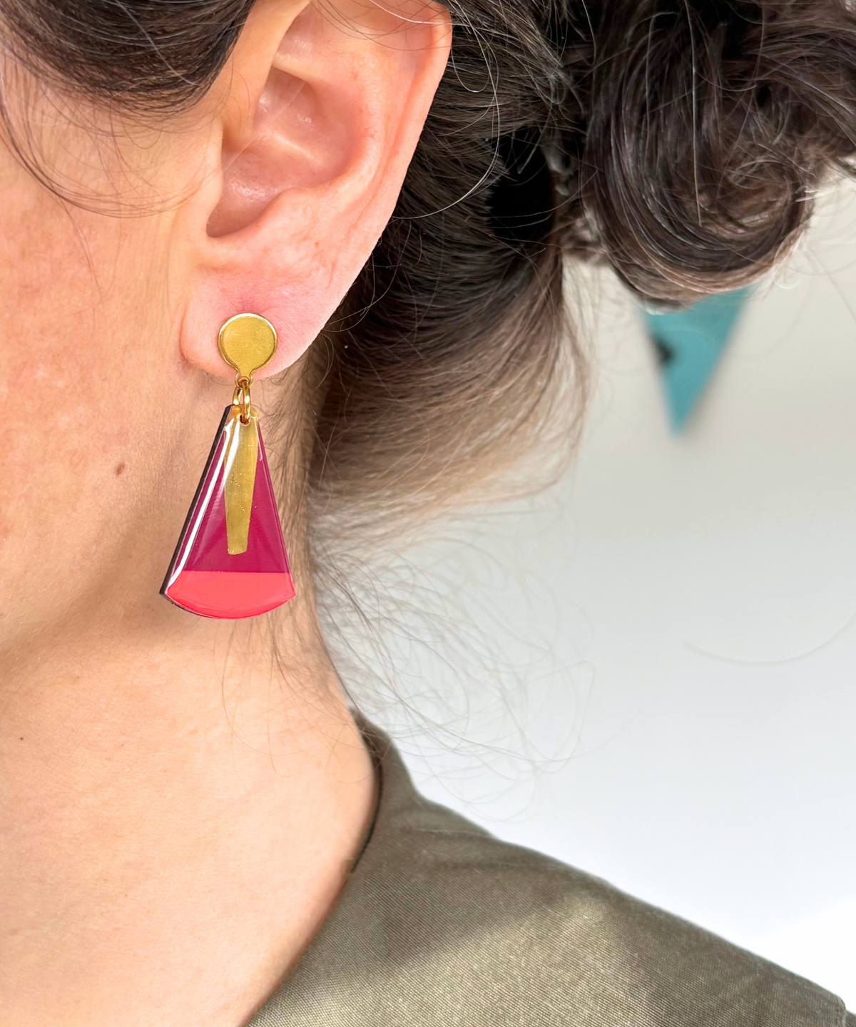 NARI | minimal upcycled chic with a touch of metallic | on standard open hooks OR disc posts