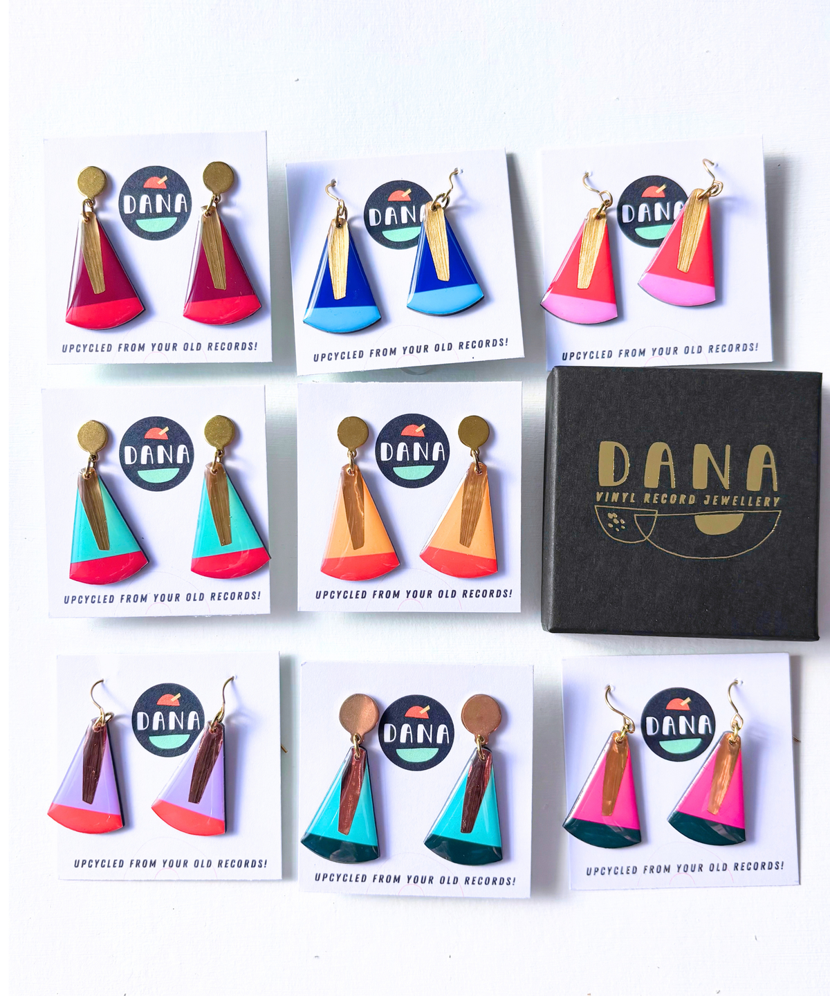 NARI | minimal upcycled chic with a touch of metallic | on standard open hooks OR disc posts