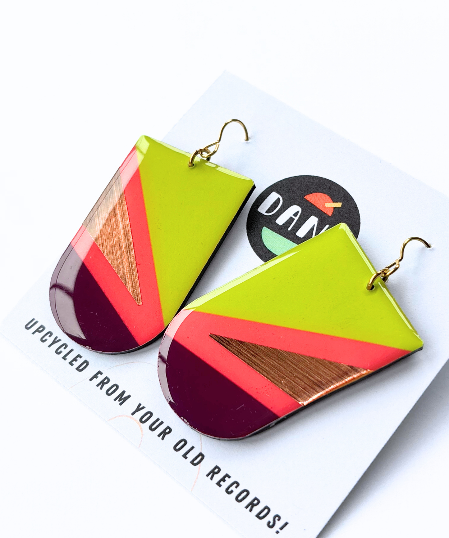 ZIGGY in lime green, deep orange, plum, copper