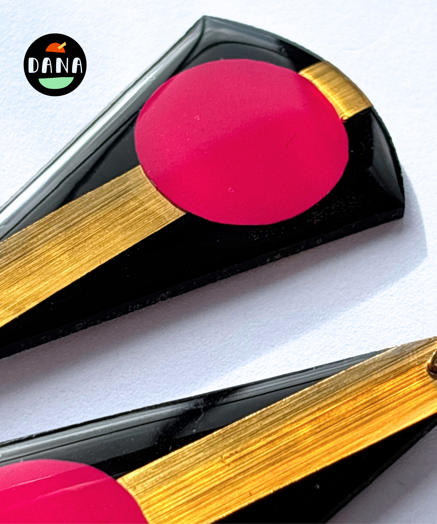 ANDY in black, fuchsia, and gold | contemporary Irish jewellery