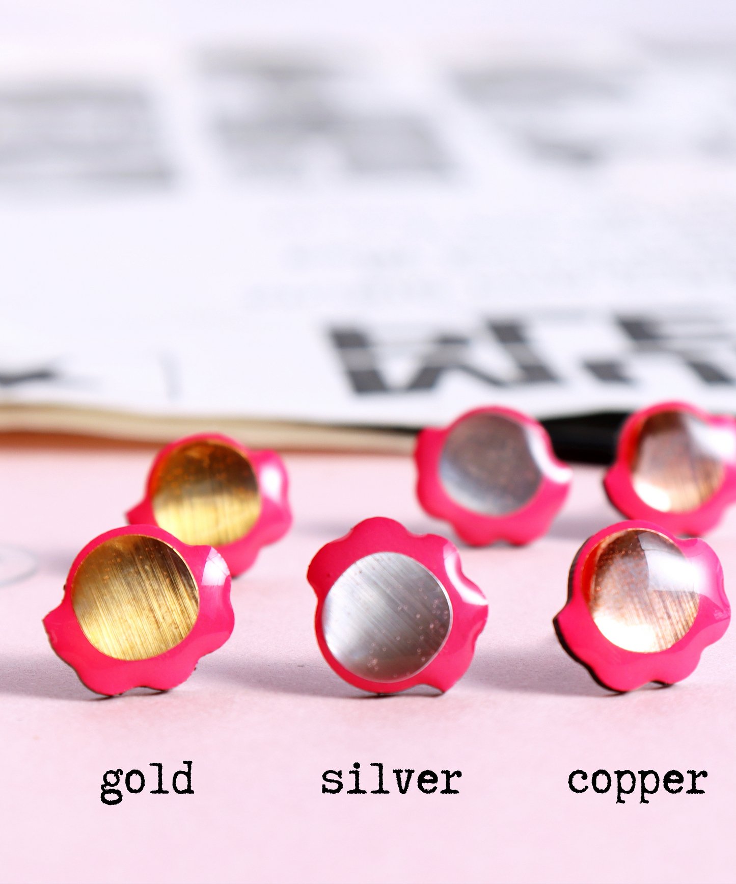 40% OFF Hot pink Froufrou studs | 1 gold / 4 copper left
