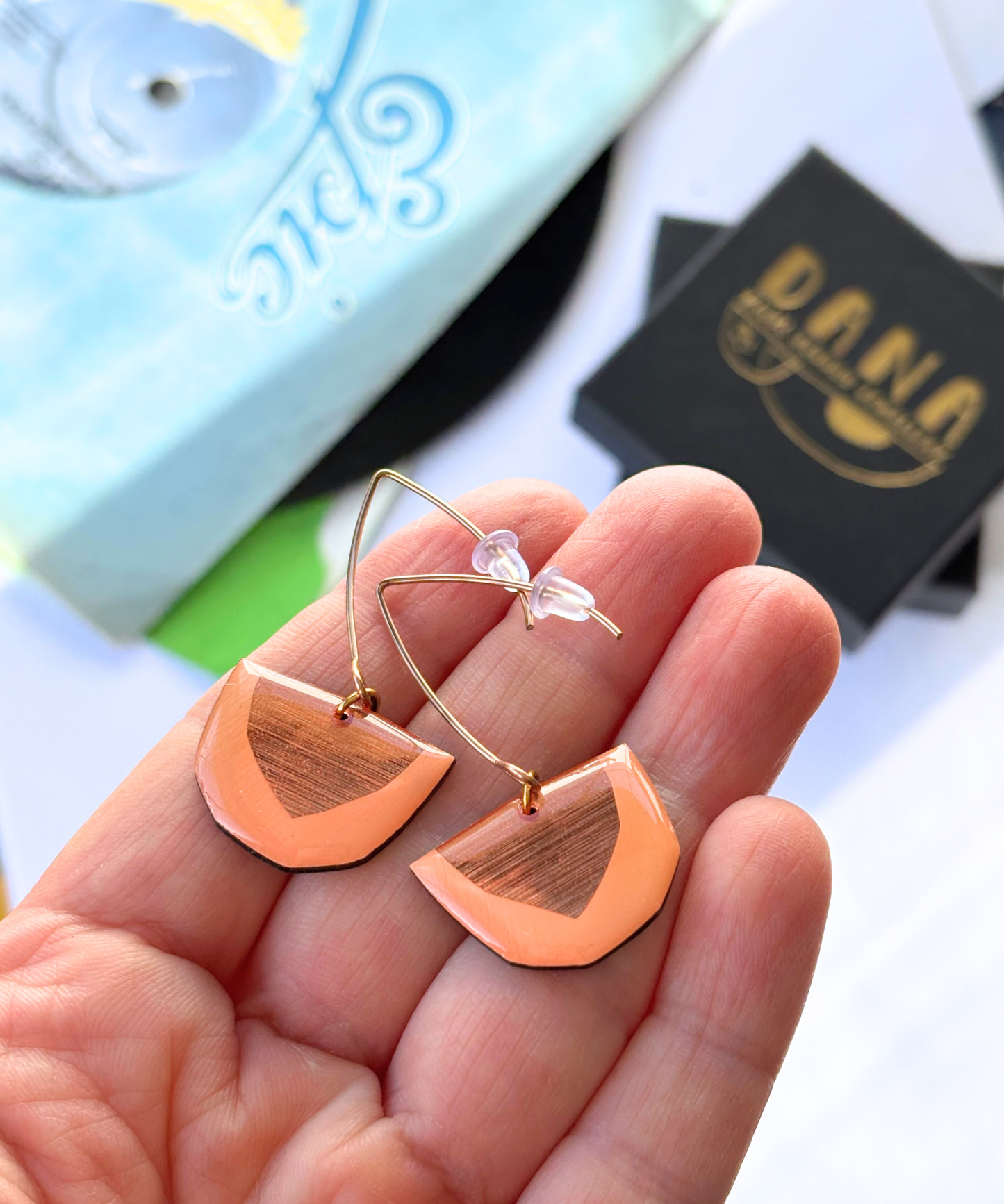 30% OFF MACY salmon pink  & copper / recycled jewellery made in Ireland