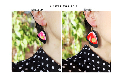 30% OFF /FROUFROU no.1 in teal and cooper/ upcycled vinyl record earrings