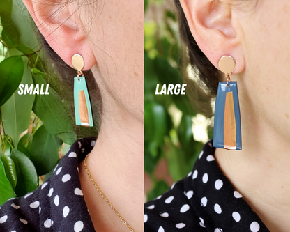ELLA in minty aqua and GOLD / vinyl record earrings