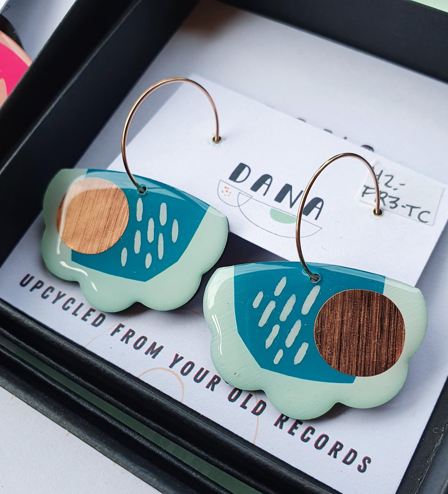50% OFF / 3 pairs left / FROUFROU no.3 upcycled vinyl record earrings